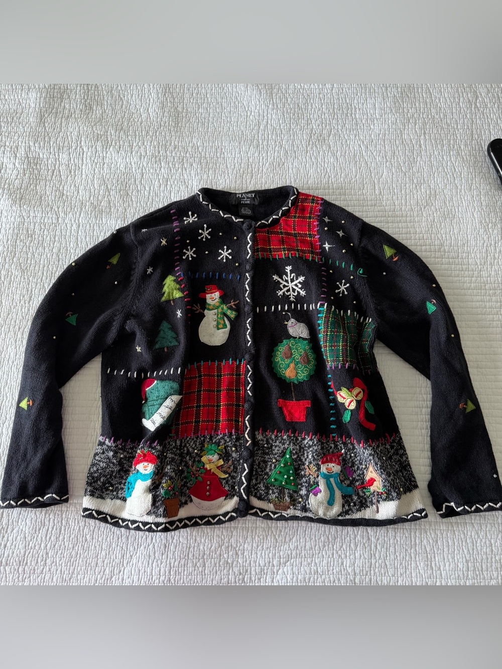 Planet Company Petite XL Embellished Christmas Cardigan